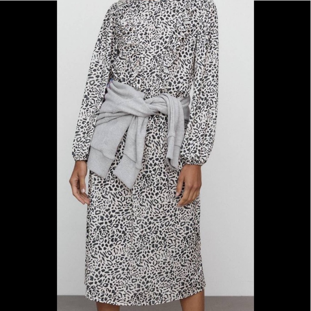 Zara midi dress with ruffles